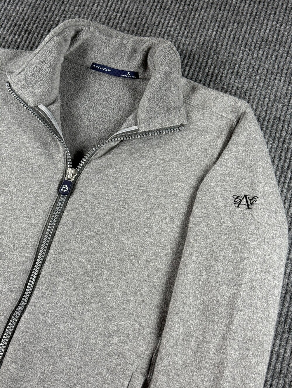B. Draddy Full Zip Fleece Jacket Mens S Gray Austin Country Club Logo Golf